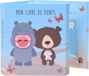 Toothwonders - l’hippo et l’ours - livre de collection de dents avec fermeture magnétique