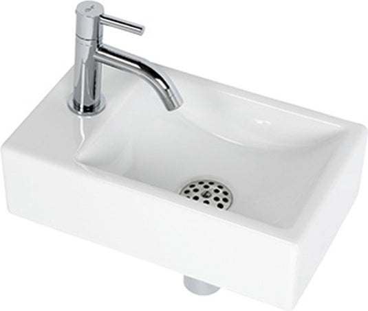 Plieger austin fonteinset – fonteinset toilet – fonteinset links – keramiek – incl. kraan sifon - wit
