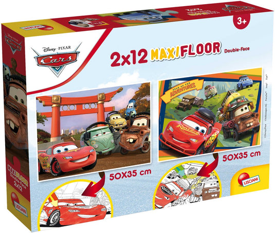 Lisciani disney puzzle maxifloor 2 x 12 cars