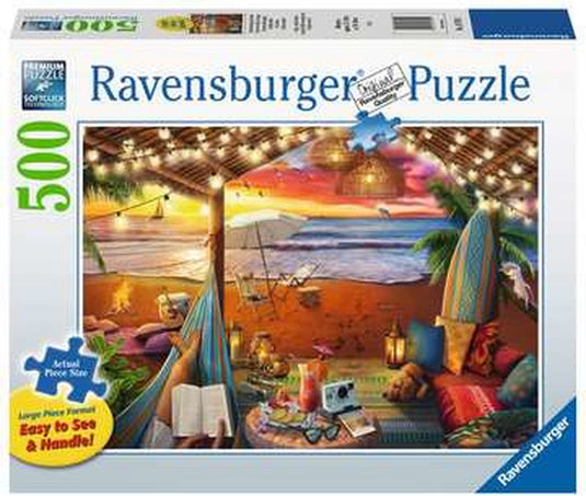 Ravensburger puzzel gezellige cabana - legpuzzel - 500 stukjes extra groot