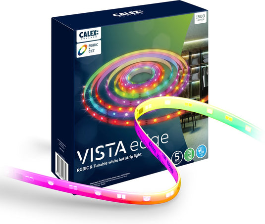 Calex vista led strip 2 meter - usb - warm wit licht - inclusief afstandsbediening