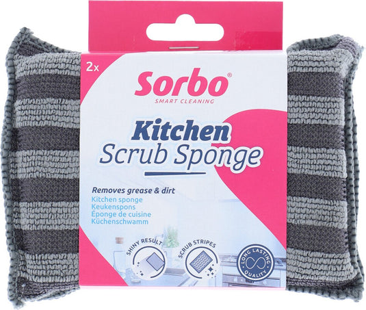 Sorbo microvezelspons home decor 2 stuks – dubbelzijdig – schoonmaakspons