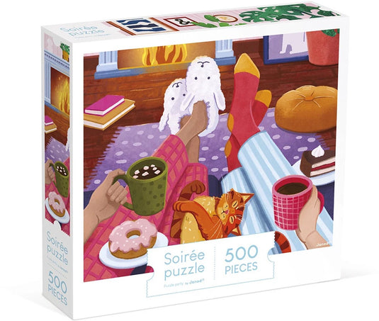 Janod - kidult puzzel - avond bij het haardvuur - 500 stukjes