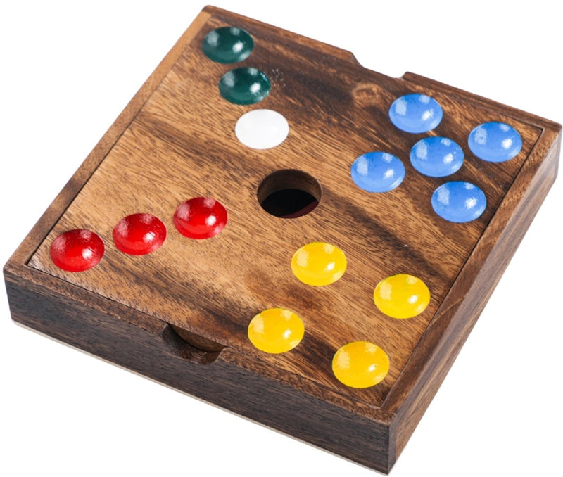 ギャラリービューアに画像をロードする, Engelhart edelstenen spel – walnoothout – 18,3 x 18,3 x 4 cm – inclusief 60 edelstenen – strategisch bordspel –
