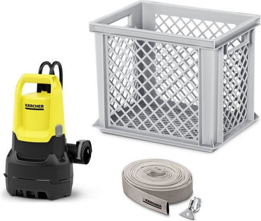 Kärcher sp 16.000 flood box vuilwater dompelpomp - wateropbrengst 16000 l u - vlakafszuiging tot 25 mm - korrelgrootte max. 20 mm - inclusief box en 10 m slang