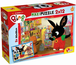 Lisciani bing puzzle maxifloor 2 x 12 - a scuola!