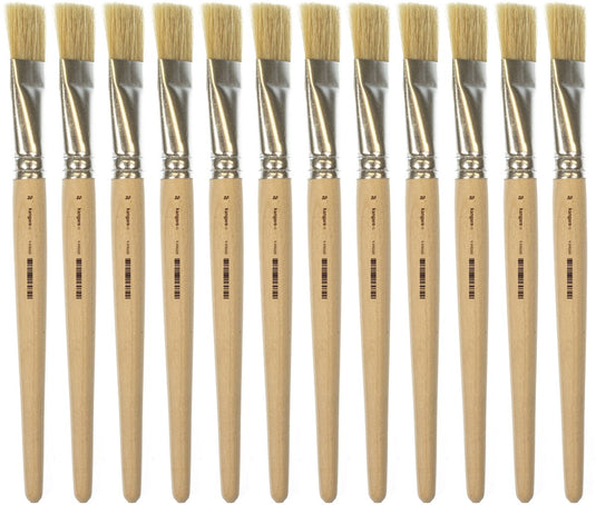 Kangaro lyonse penseel - maat 20 - kort ongelakt hout - doos a 12 stuks - k-840320