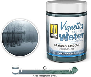 Ammo by mig jimenez modelbouwdecoratie - mig 2242 lake waters - vignettes acrylic texture - 100ml effecten potje