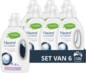 Neutral - vloeibaar wasmiddel wol fijn 20 wasbeurten - 6 x 1 liter - voordeelverpakking