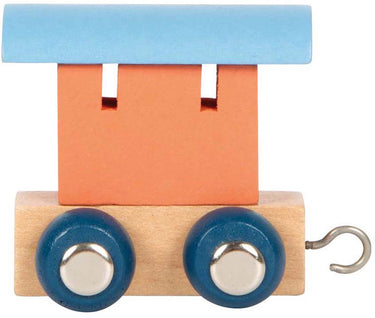 Small foot - houten lettertrein polar - wagon zalmroze blauw - 12 stuks