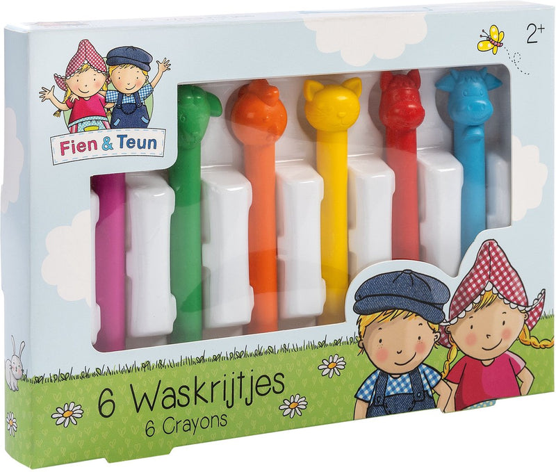 Afbeelding laden in galerijviewer, Bambolino fien teun waskrijtjes - creatief speelgoed - tekenen voor peuters, kleuters - boerderij dieren - toys - vanaf 3 jaar

