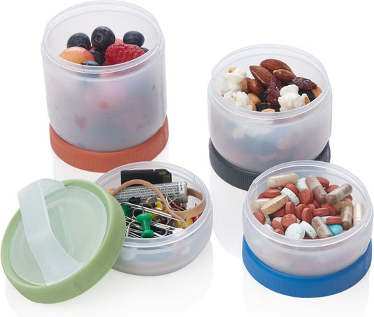 Human gear humangear stax clear spectrum medium starter 4-pack - opbergdoos - stapelbaar - lichtgewicht - kamperen