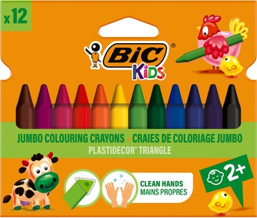 Bic kids plastidecor triangle kleurkrijt, 12st.