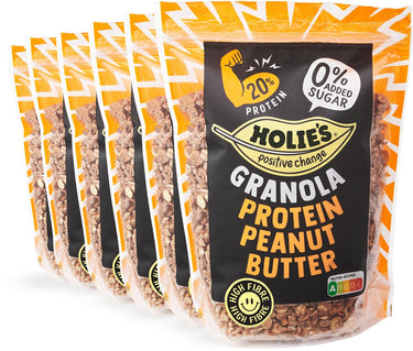 Holie's granola protein peanut butter - suikervrij eiwitrijk ontbijtgranen - 6x 350gr