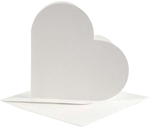 Creativ company kaarten enveloppen hart 12,5x12,5 cm off-white 10 stuks