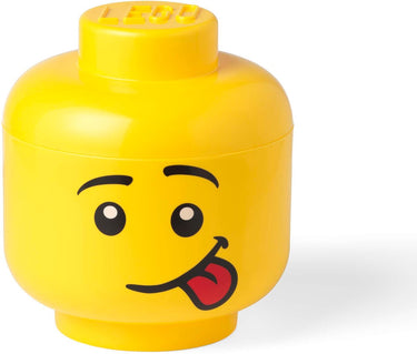 Lego de grote silly 8.5l-container met de kenmerken van een jongen die de tong laat zien