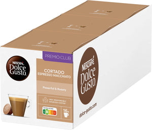 Nescafe dolce gusto cortado espresso macchiato (3x 16 cups)