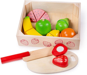 Bigjigs houten kistje met snijfruit