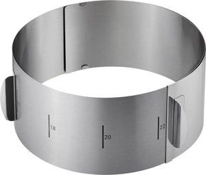 Gefu tondo xxl verstelbare taartring – rvs – ø 16,5 tot 32 cm – hoogte 10 cm