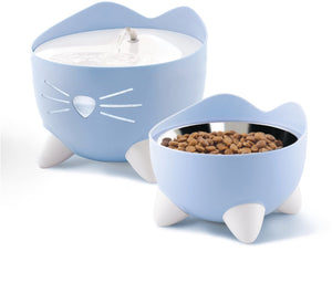 Catit pixi fountain combi kit - kattendrinkbak - blauw wit