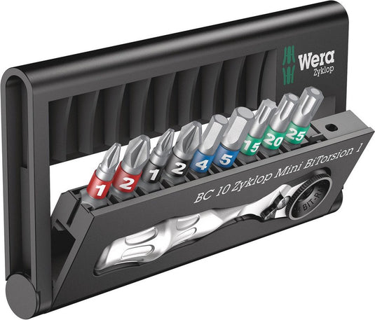Wera bitassortiment, bit-check 10 zyklop mini bitorsion 1, 10-delig - 1 stuk(s) - 05057418001