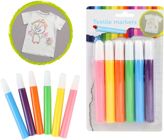 Toi-toys textielstiften tropical, 6st.
