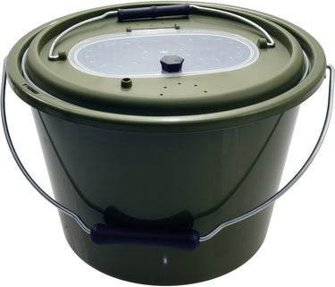 Albatros plastic aasketel rond 10 liter – aasemmer met inzet en beluchtingsdeksel