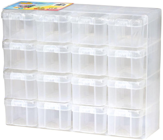 Hama strijkkralen opbergbox set met 16 opbergdoosjes