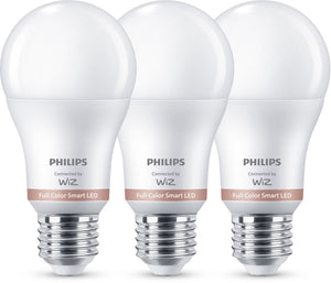 Philips smart lighting - lamp 3-pack - slimme led-verlichting - gekleurd en wit licht - e27 - 60w - mat - wi-fi