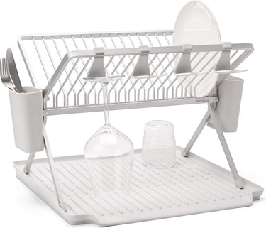 Brabantia sinkside afdruiprek - inklapbaar - met bestekhouder - light grey