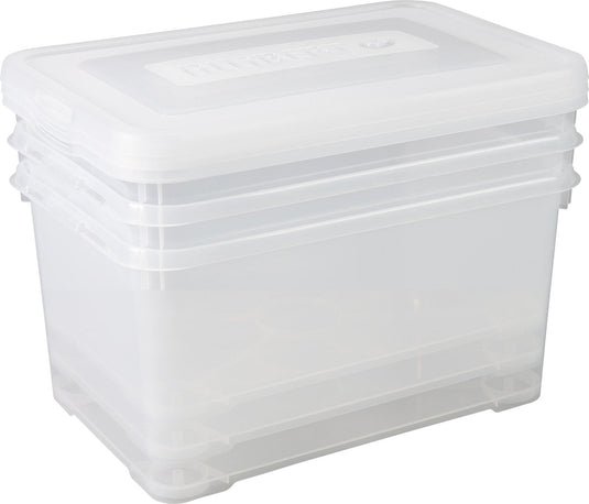 Curver allibert handy opbergbox - 3x50 liter - set van 3 - transparant