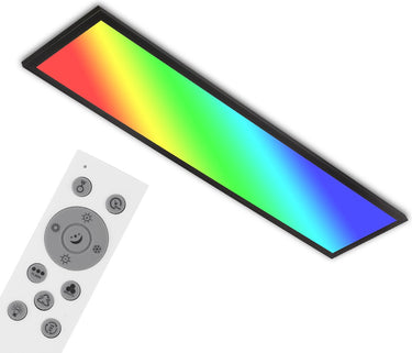 Briloner - led plafonniére - plafondlamp met rgb cct - dimbaar - met afstandsbediening - 100x25x6.6 cm (lxbxh)