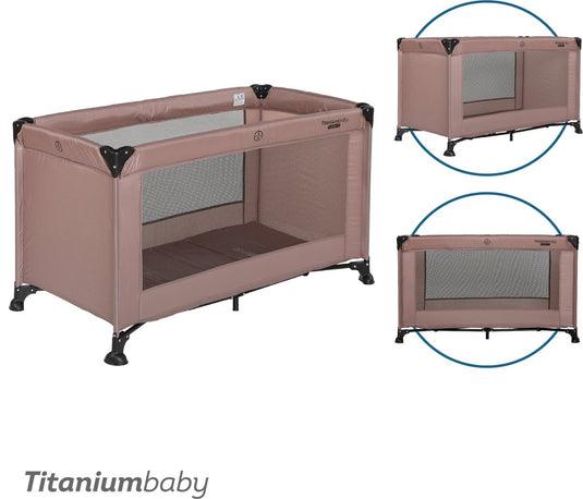 Titanium baby titaniumbaby campingbed smart jordan 60x120 cm taupe inclusief draagtas