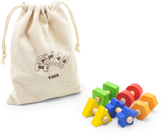 Vigatoys viga moeren en bouten match en twist skill toy - uni