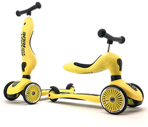 Scoot ride highwaykick 1 – 2-in-1 kinderstep – loopfiets en step in één – verstelbaar zonder gereedschap – lemon