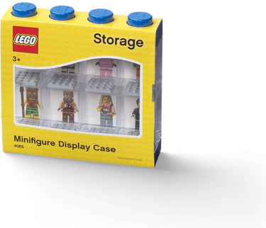 Lego - vitrine - voor minifigures - 8 vakken - stapelbaar - ophangbaar - rechthoekblauw