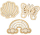 Creativ company houten vormen met gaten - regenboog, schelp, vlinder - 24st.