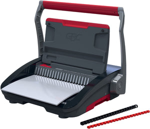 Gbc combbind® cb25 handmatige inbindmachine - plastic bindruggen - 390 vel - zwart rood