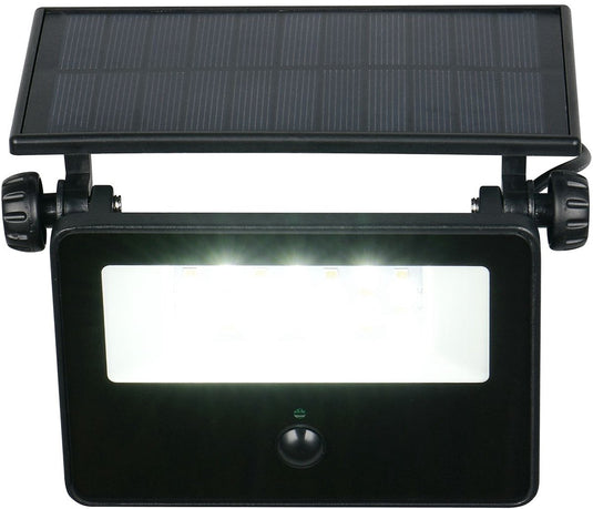 Rl live your light reality moura - wandlamp - zwart mat - incl. 1x smd 10 w - instelbare lichtkleur - bewegingssensor - wandmontage - oplaadbaar - snoerloos - solar - zonne-energie - kantelbaar - geheugenfunctie via de wandschakelaar - buitenverlichting -
