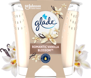 Glade vegan geurkaars romantic vanilla blossom 100% raapzaadwax - 112 gr
