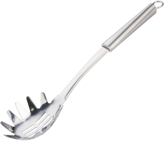 Alpina keukengerei opscheplepel pasta spaghetti - zilver - rvs - 34 x 7 cm