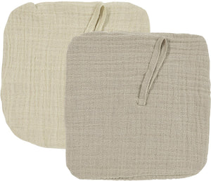Meyco baby uni speendoek - 2-pack - pre-washed hydrofiel - soft sand sand
