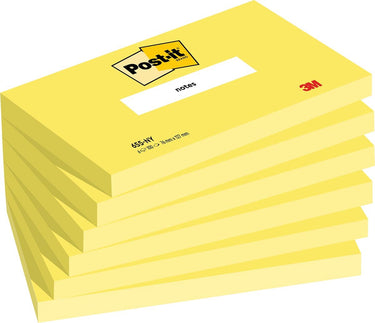 Post-it memoblok 655 76x127mm 100 vel per blok neon geel | 6 stuks