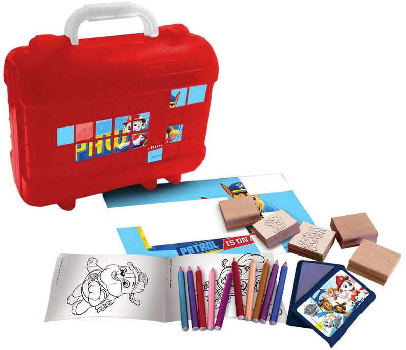 Laden Sie das Bild in Galerie -Viewer, Multiprint paw patrol reis stempel- en kleurkoffer

