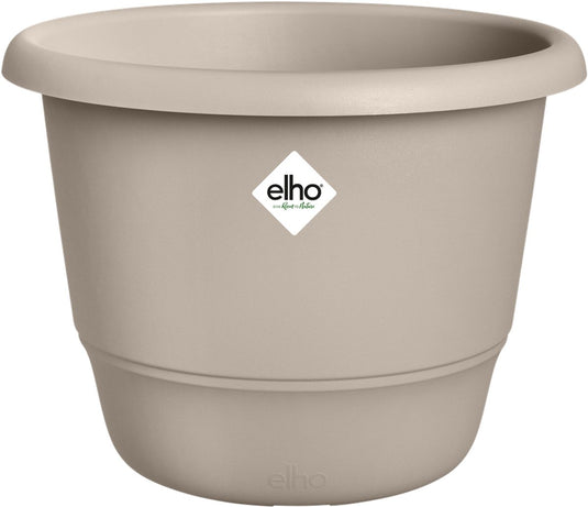 Elho amiga rond 40 - bloempot voor binnen buiten - 100% gerecycled plastic - ø 39.0 x h 29.3 cm - paddenstoel beige