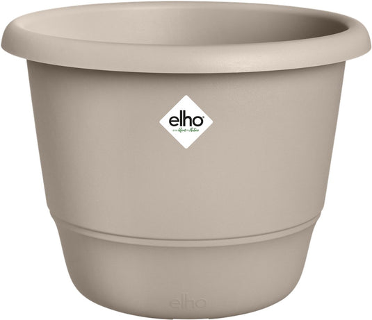 Elho amiga rond 40 - bloempot voor binnen buiten - 100% gerecycled plastic - ø 39.0 x h 29.3 cm - paddenstoel beige