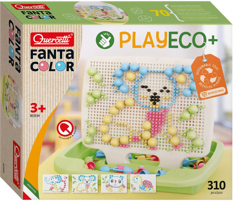 Afbeelding laden in galerijviewer, Quercetti play eco+ fantacolor insteek mozaïek (310-delig)
