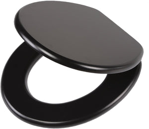 Tiger leatherlook - wc bril - toiletbril met deksel - mdf - zwart