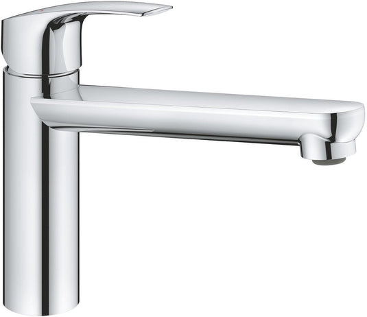 Grohe via keukenmengkraan – medium uitloop – draaibare uitloop (140°) – lood- en nikkelvrij ( zero) – chroom