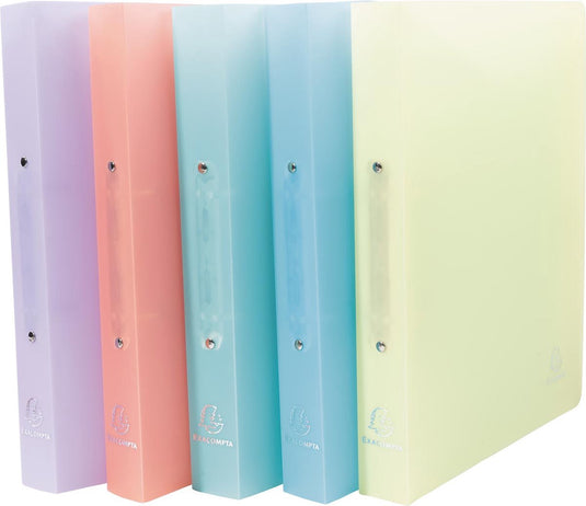 Exacompta ringmap chromaline ft a4 maxi, 2 ringen van 3 cm, geassorteerde pastelkleuren 5 stuks